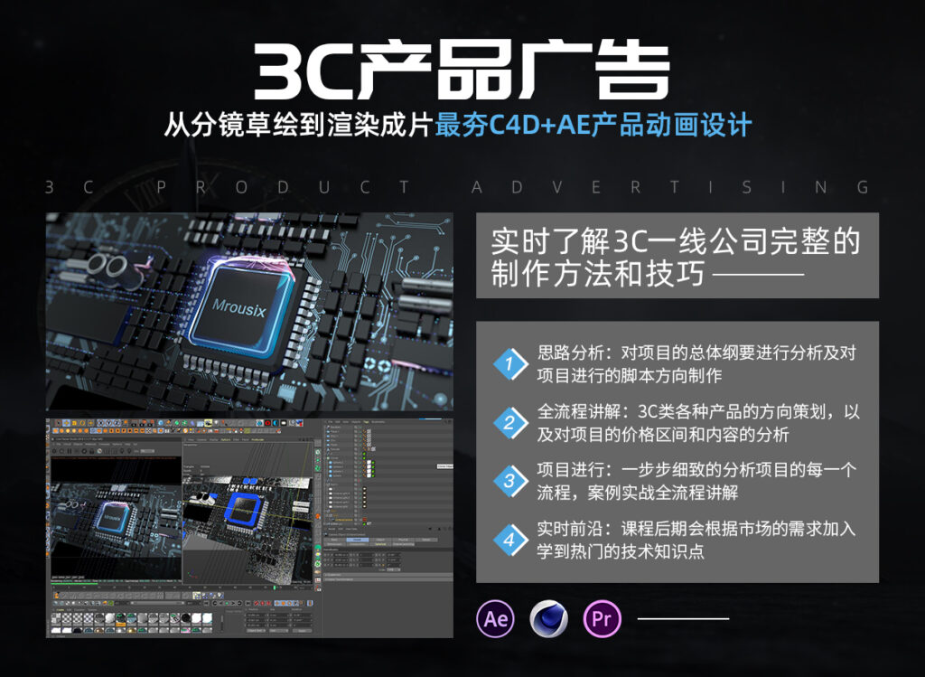 C4D+AE产品动画设计3C产品广告大片