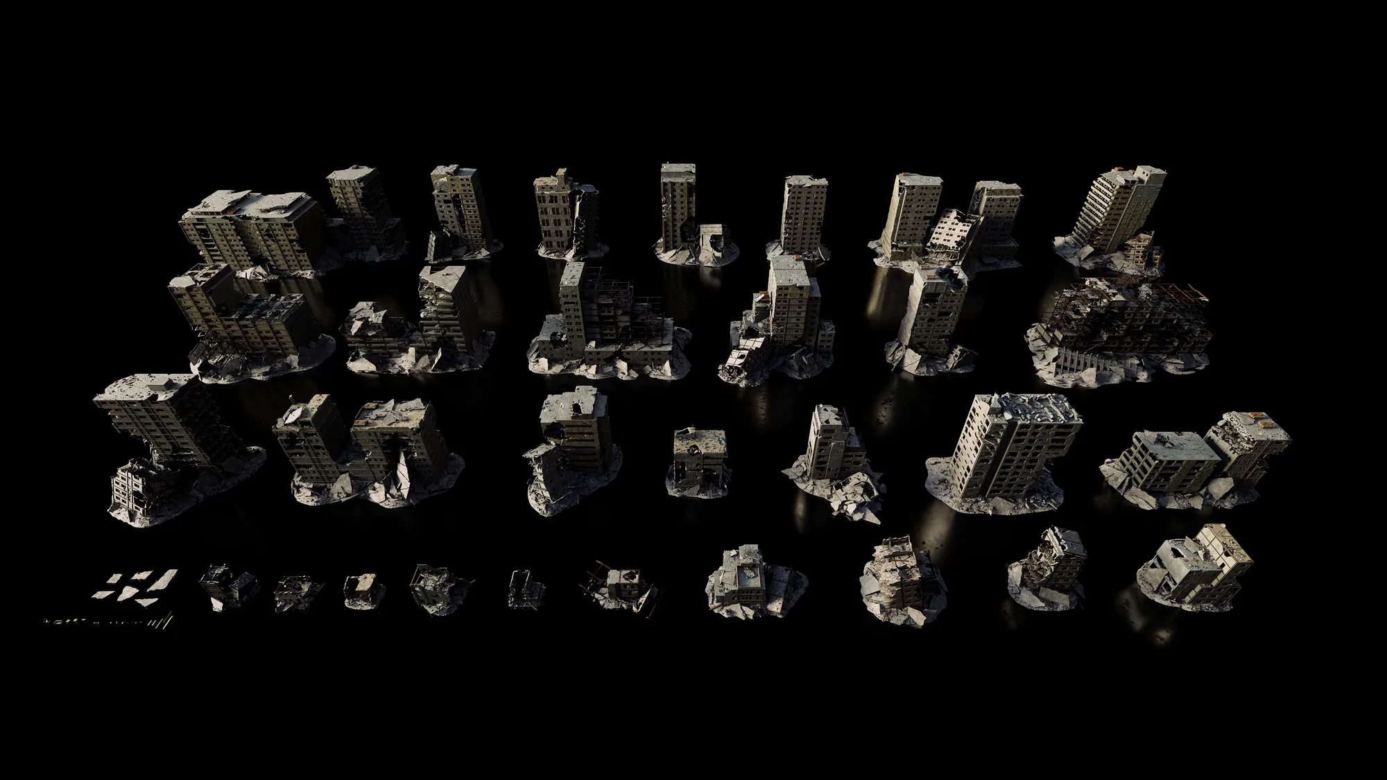 未来市贫民窟无人区建筑3D模型Kitbash3D -Future Slums