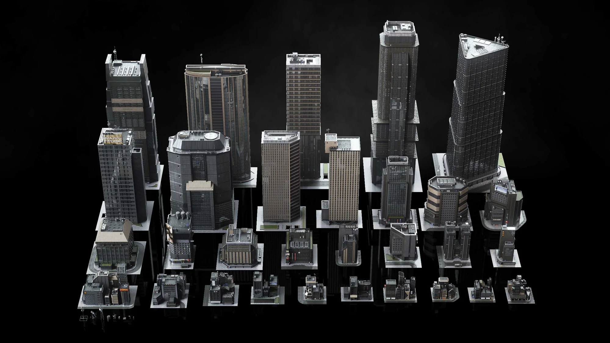 新东京城市高楼大厦建筑3d模型Kitbash3D – Neo Tokyo 2