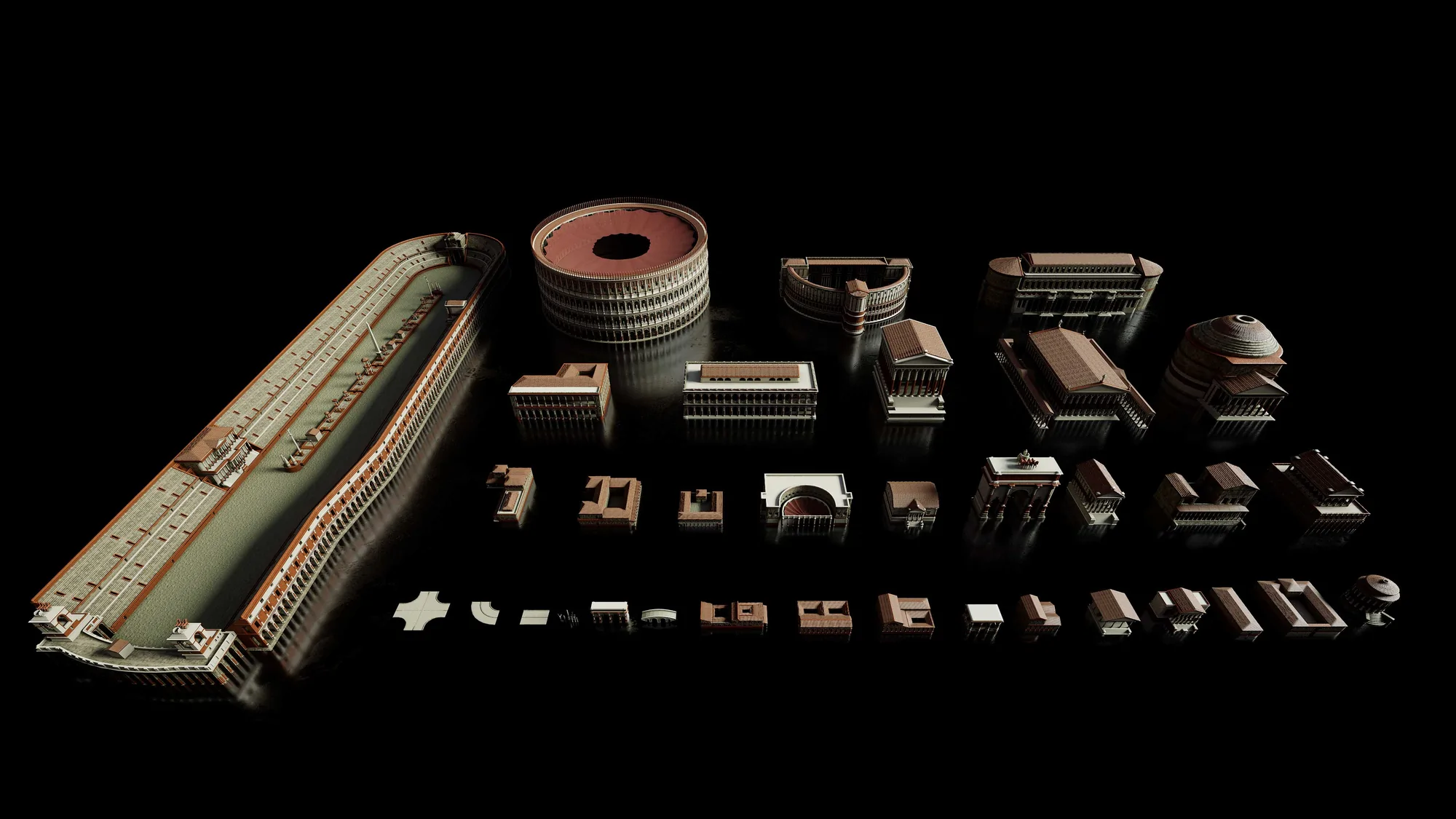 罗马帝国著名建筑3D模型Kitbash3D - Roman Empire