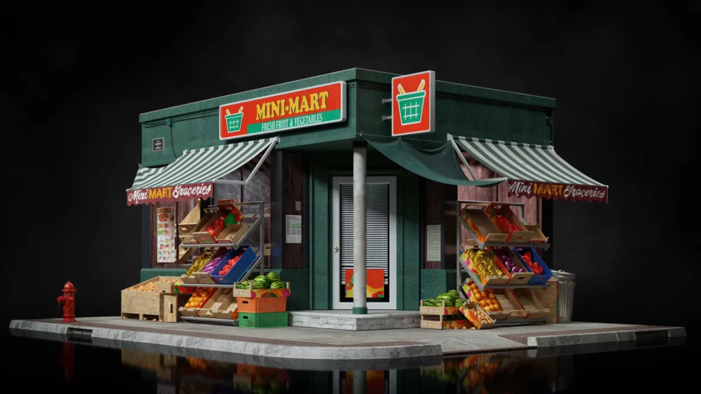 店铺店面建筑模型包Kitbash3D-Storefronts