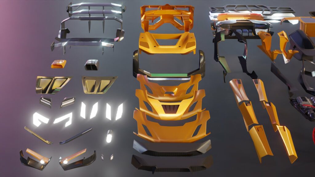超级跑车 概念3d模型Kitbash3D-Vehicles：Supercars